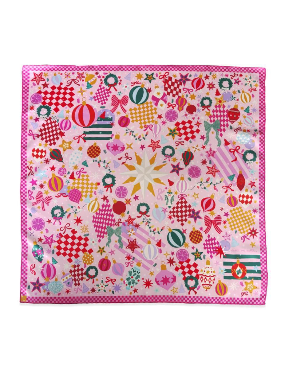 Mascada con estampado navideño para mujer Mascada con estampado navideño para mujer