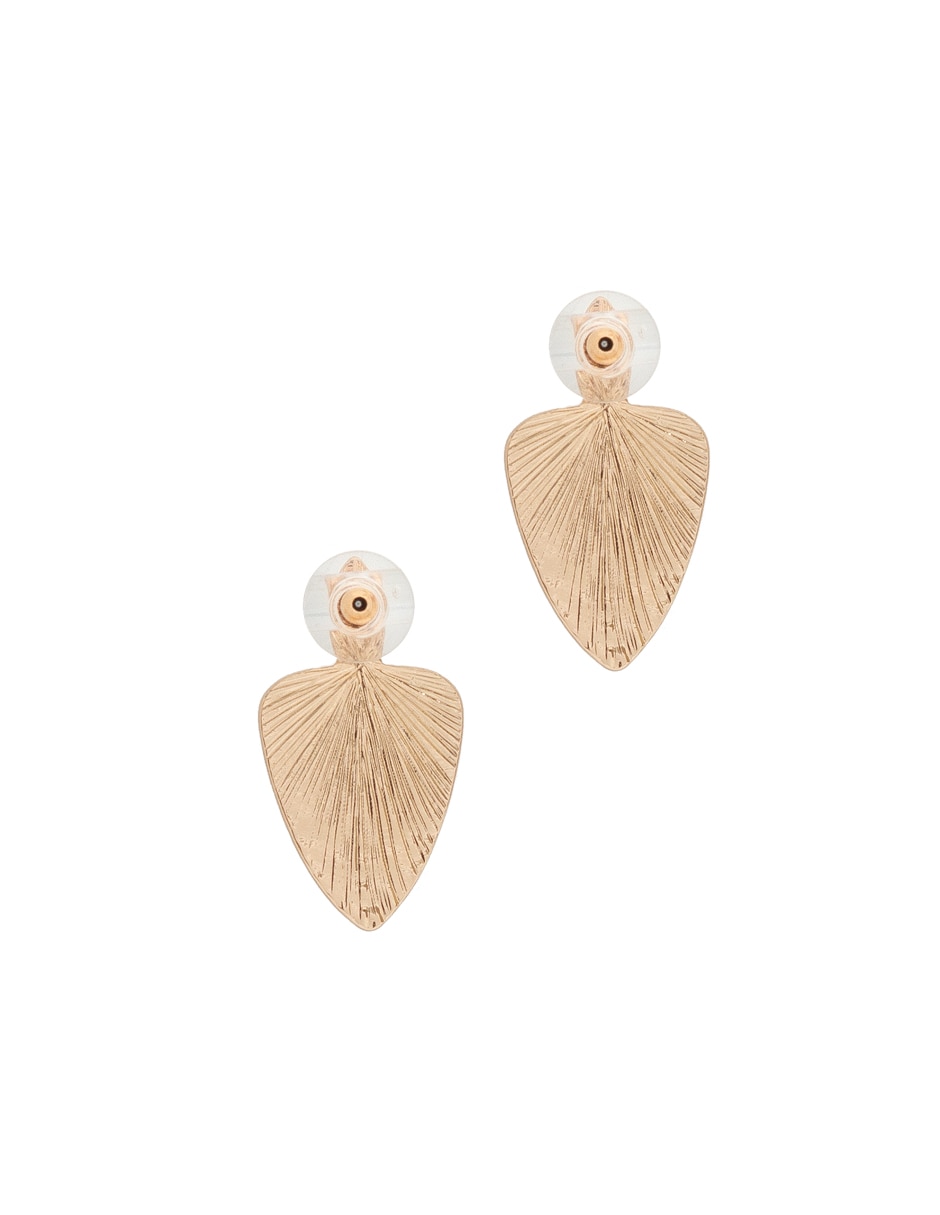 Aretes largos de corazón con acabado lustre 2