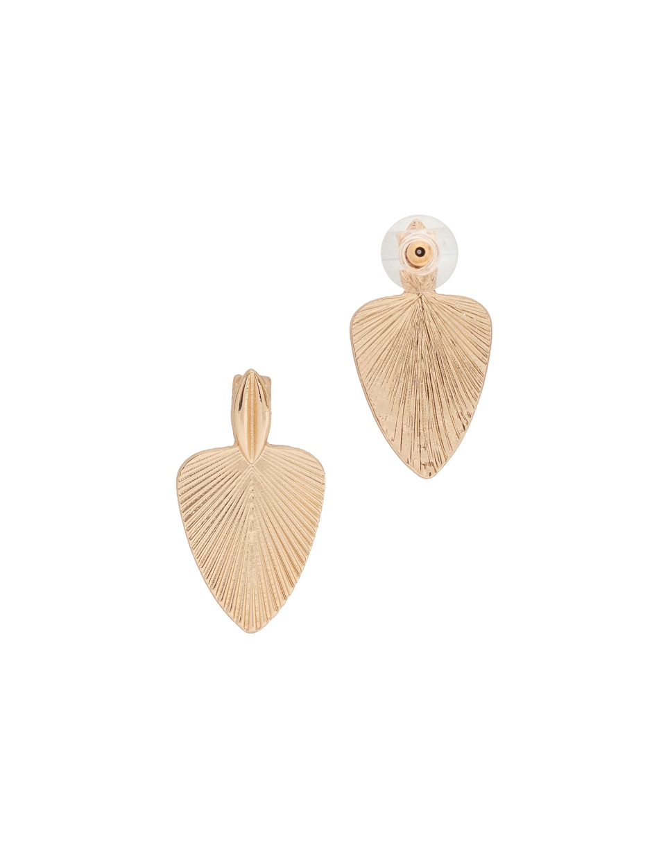 Aretes largos de corazón con acabado lustre 4