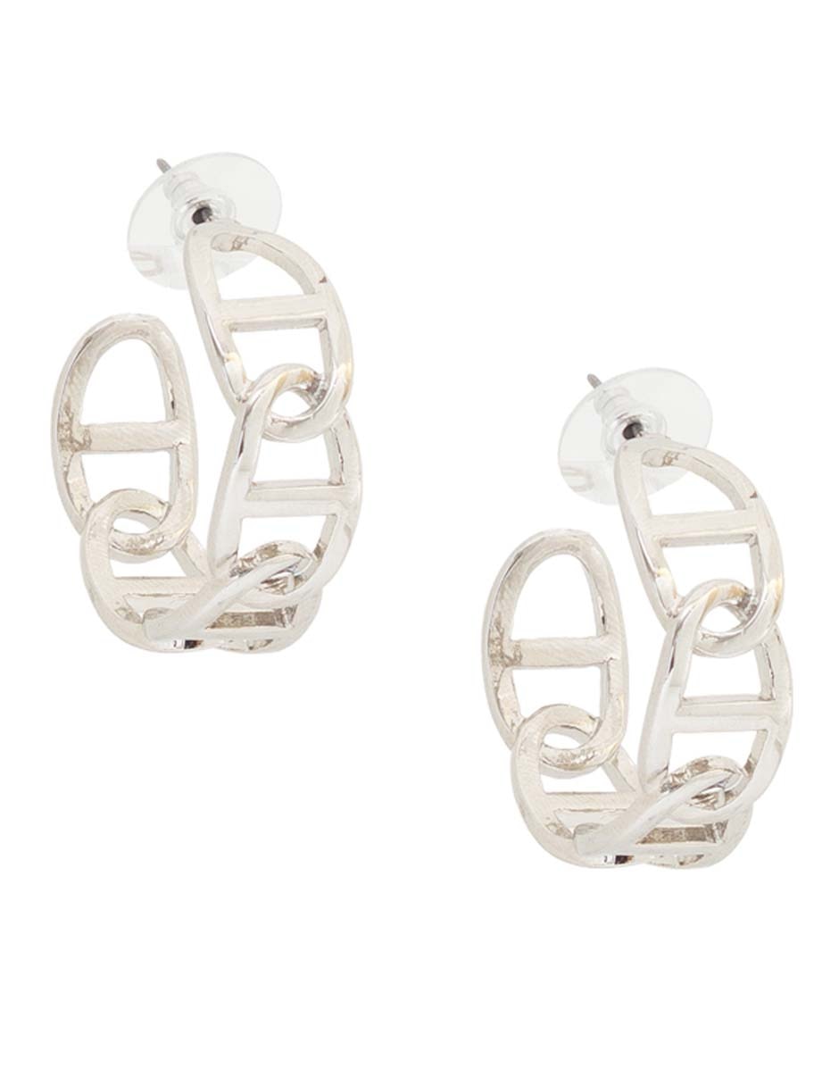 Aretes de aro circular con acabado brillante