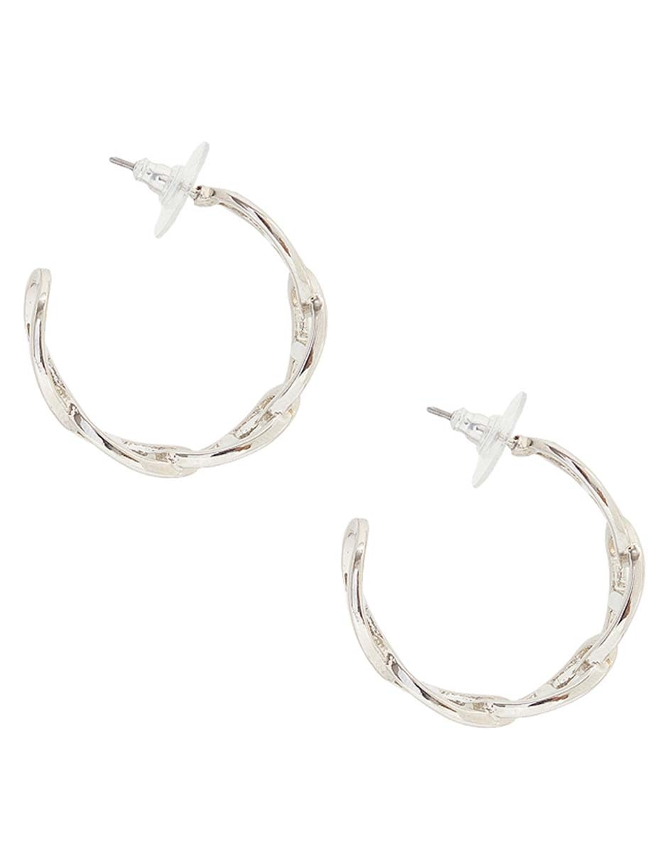 Aretes de aro circular con acabado brillante 2