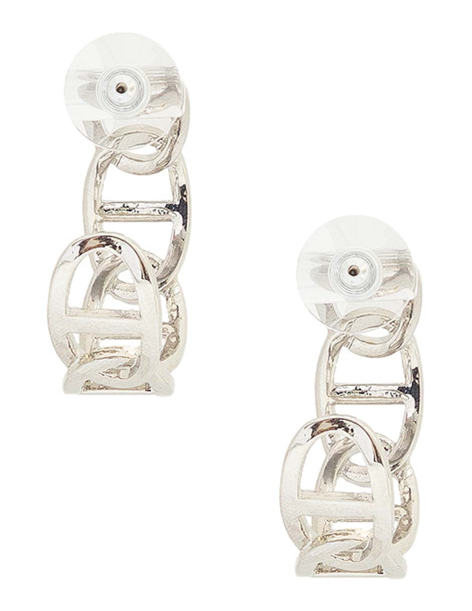 Aretes de aro circular con acabado brillante 4