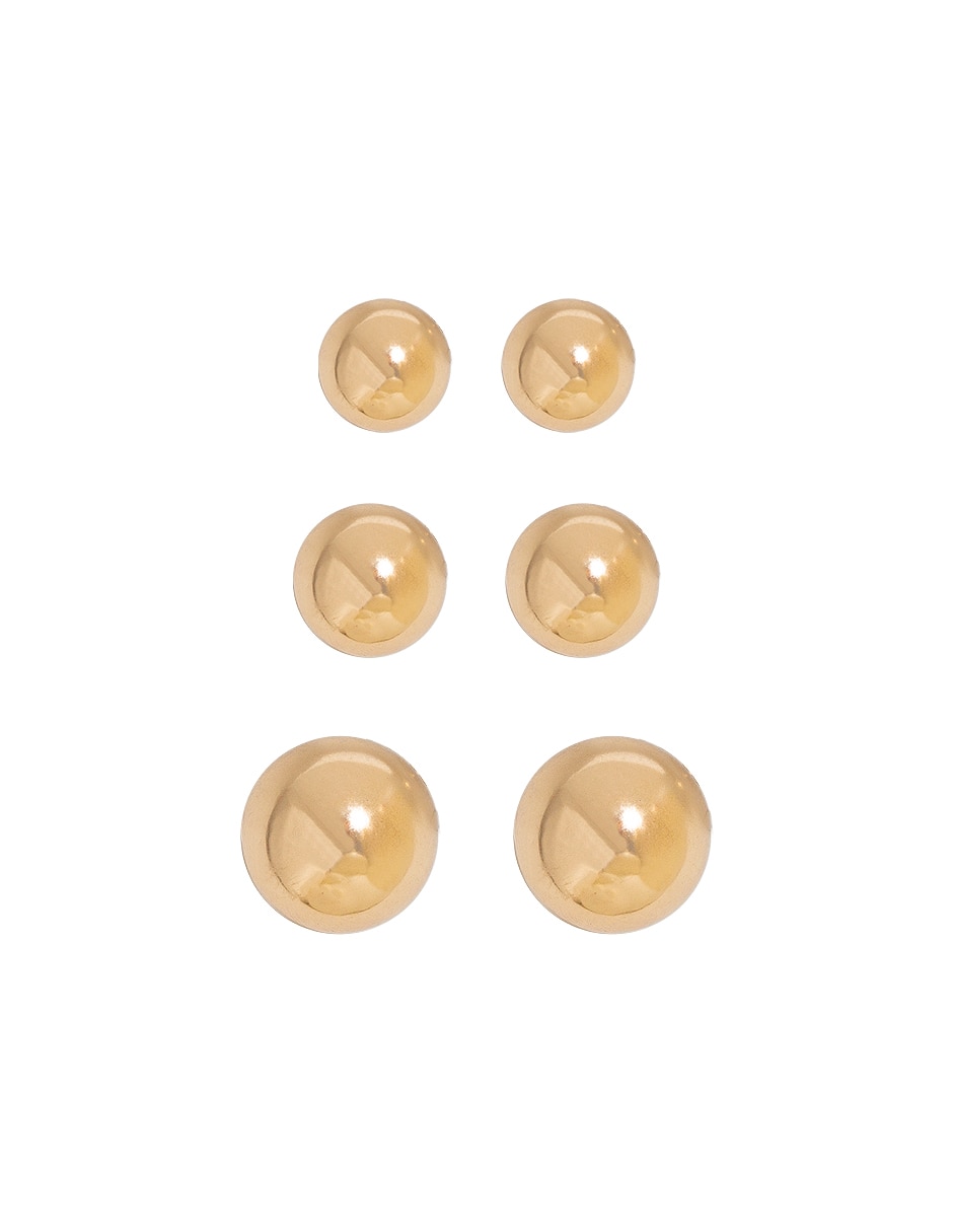 Set de aretes esfera con acabado lustre