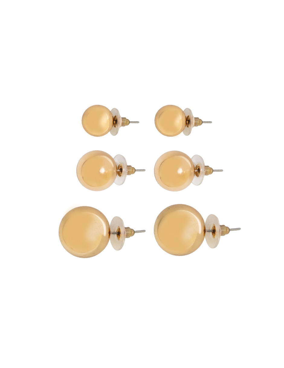Set de aretes esfera con acabado lustre 2