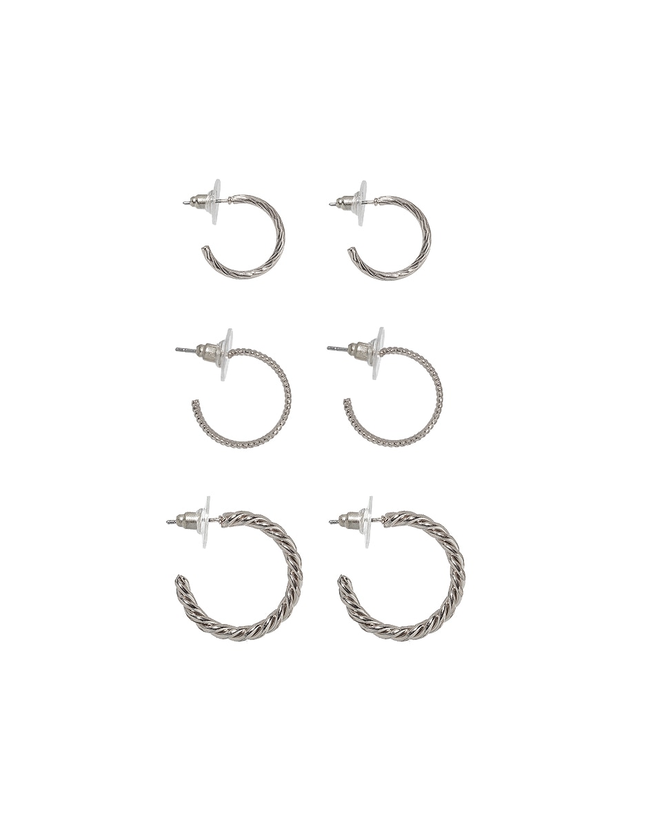 Set de aretes circulares con acabado lustre 3