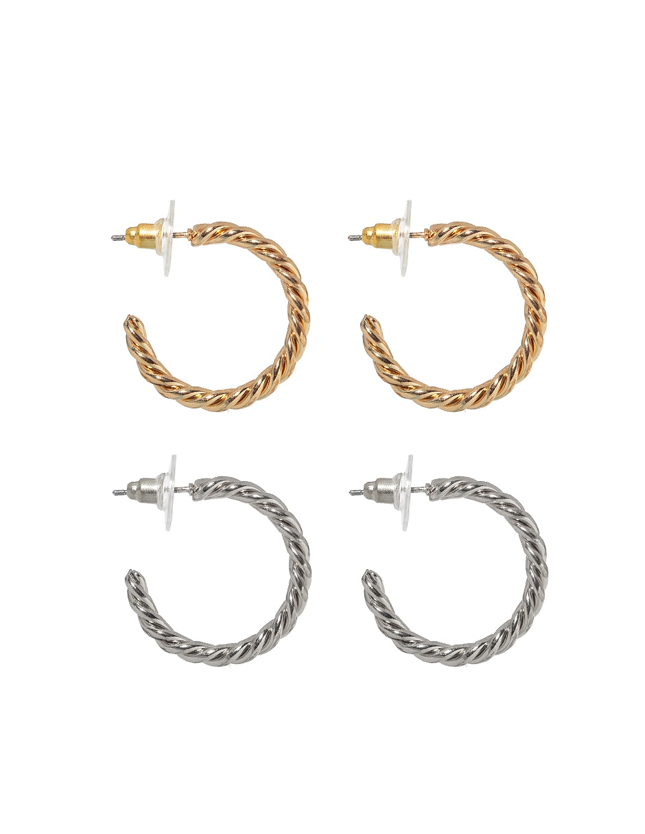 Set de aretes circulares con acabado lustre 5