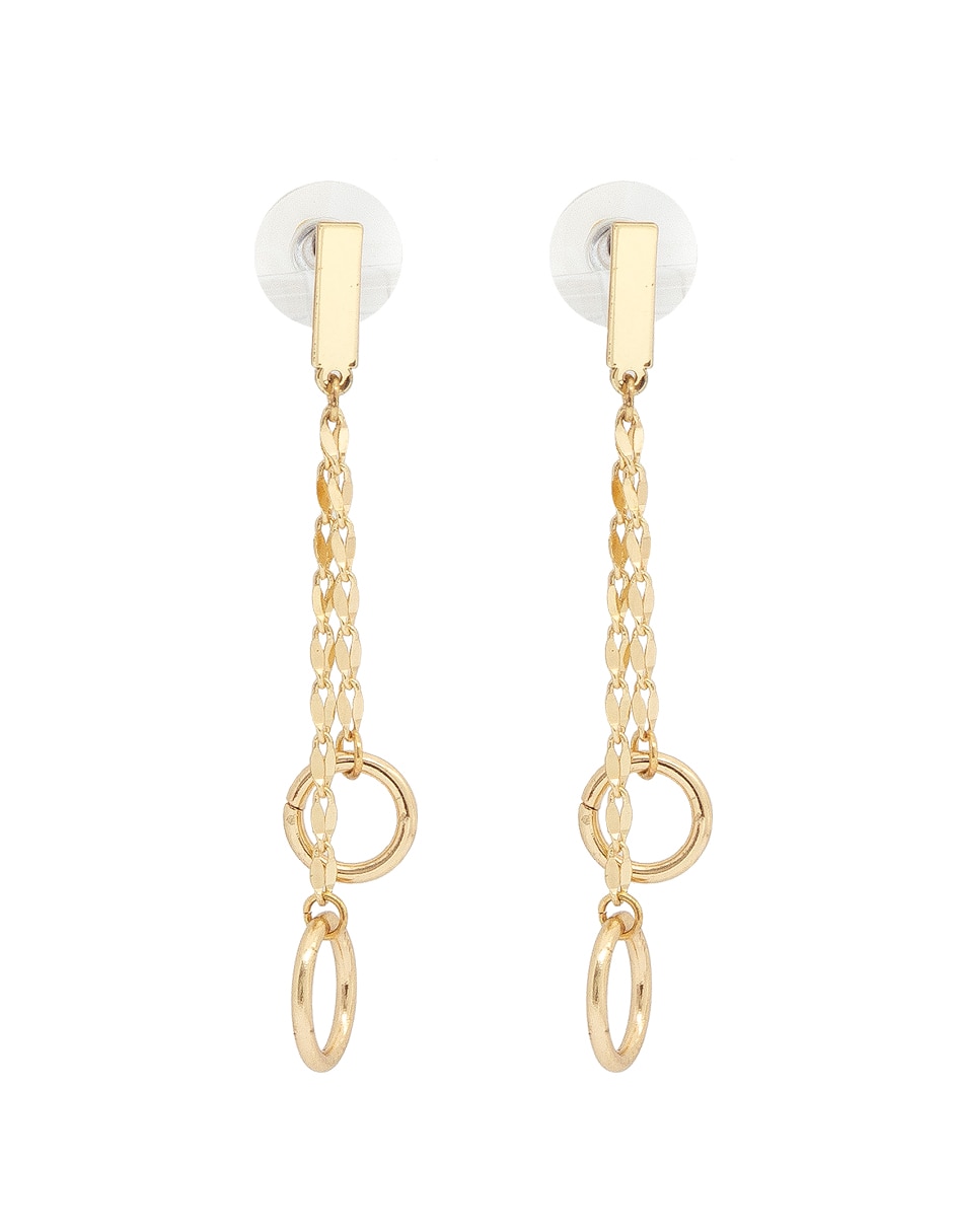 Aretes Largos circulares con acabado lustre Aretes Largos circulares con acabado lustre