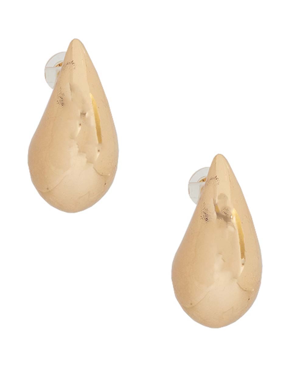 Aretes cortos de gota con acabado brillante