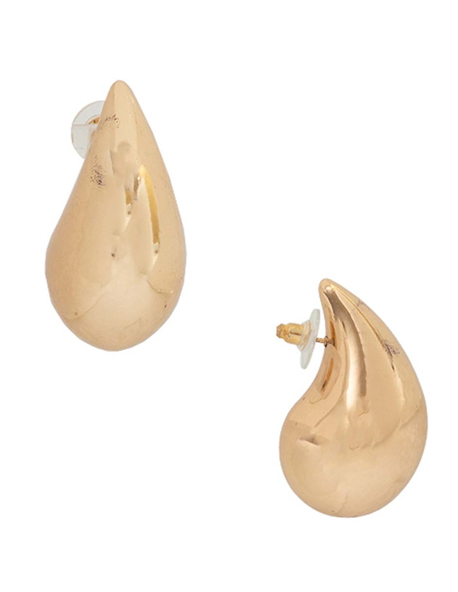 Aretes cortos de gota con acabado brillante 4