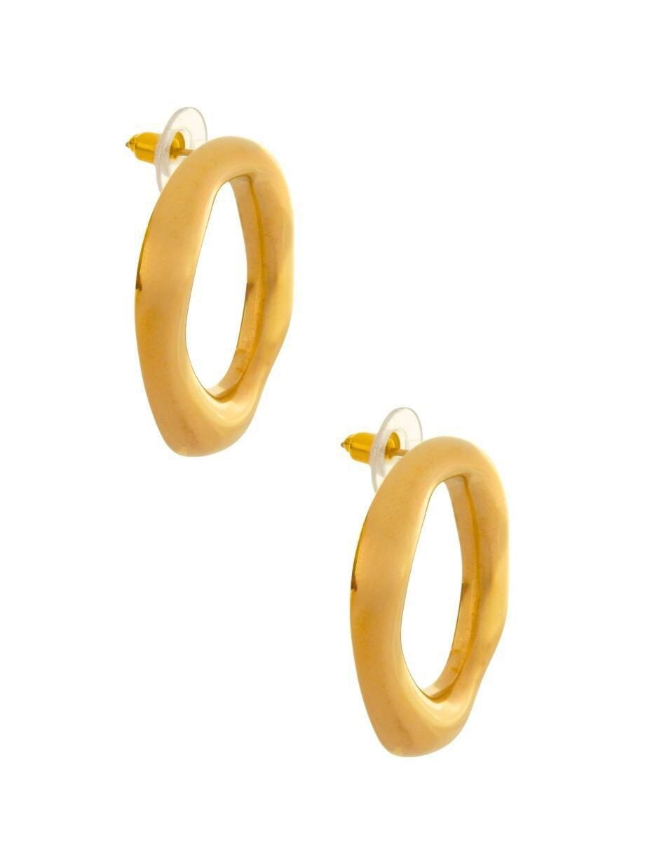Aretes de óvalo con acabado brillante 3