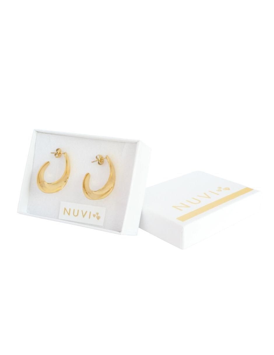 Aretes de círculo con acabado brillante 4