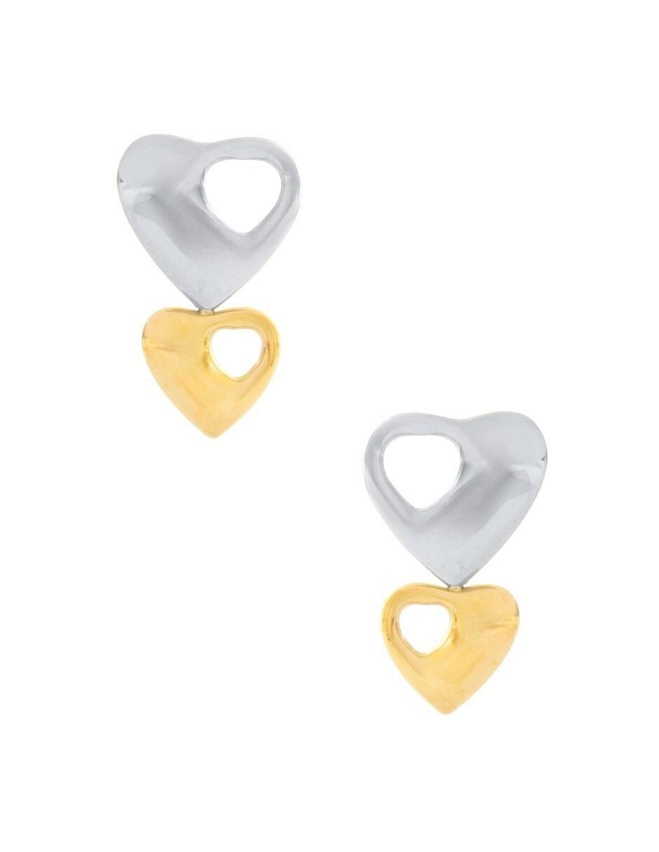 Aretes de corazón con acabado brillante Aretes de corazón con acabado brillante