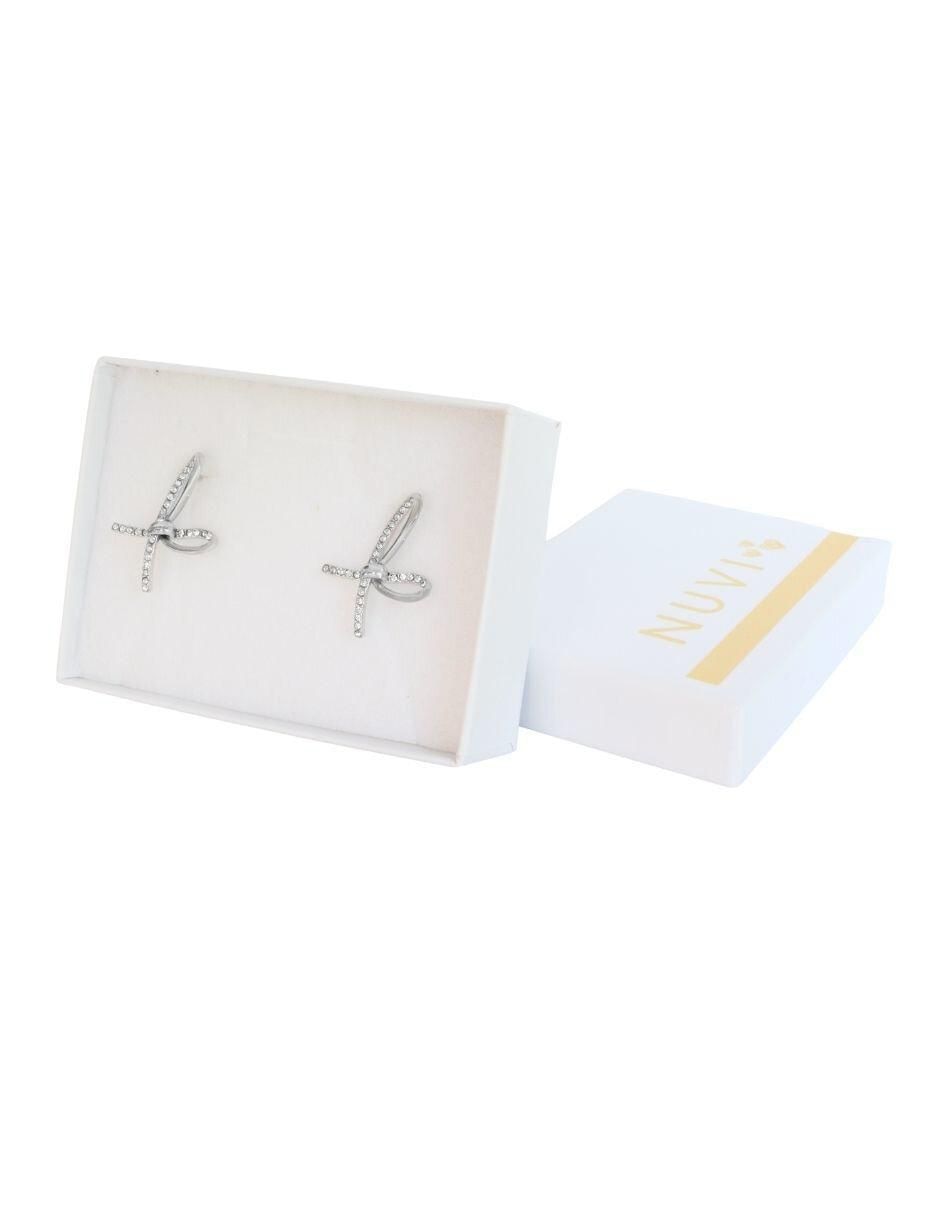 Aretes de moño con acabado brillante 4