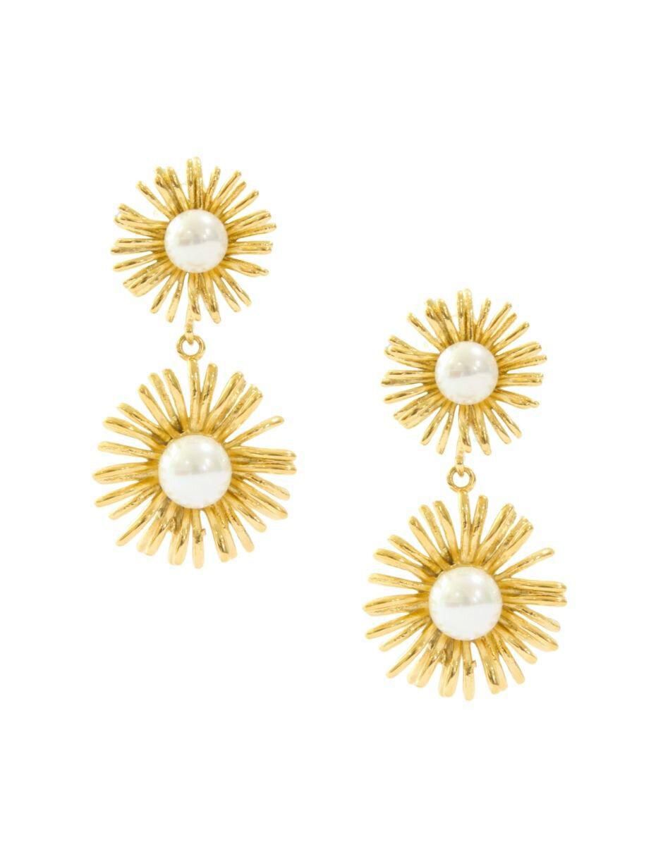 Aretes de flor con acabado brillante Aretes de flor con acabado brillante