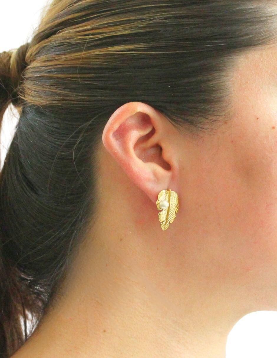 Aretes de hoja con acabado brillante 5