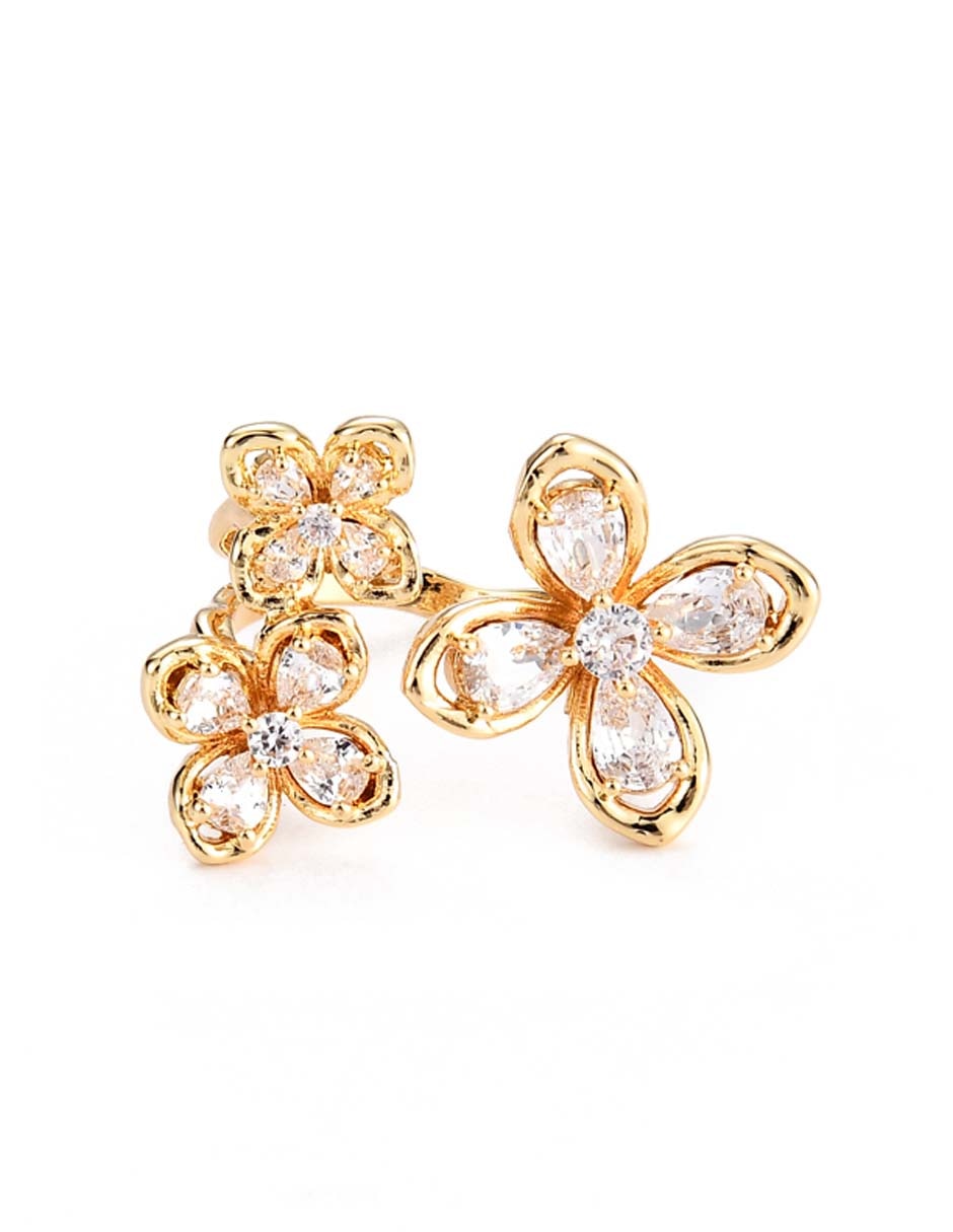 Anillo de flor cristal