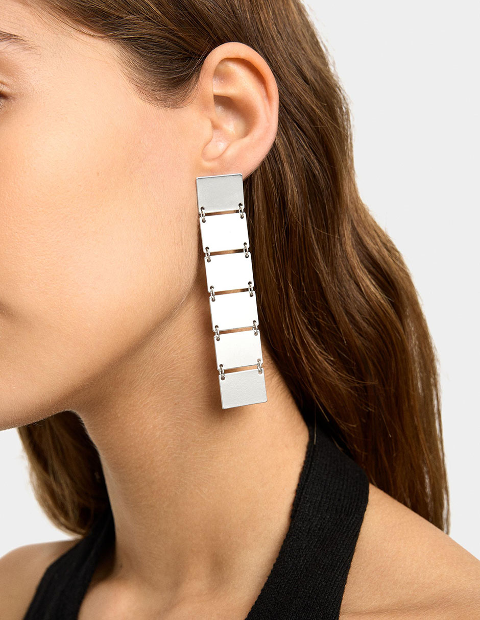 Aretes largos rectangulares 2