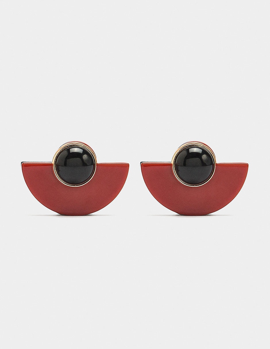 Aretes cortos Funky Harmony con acabado brillante