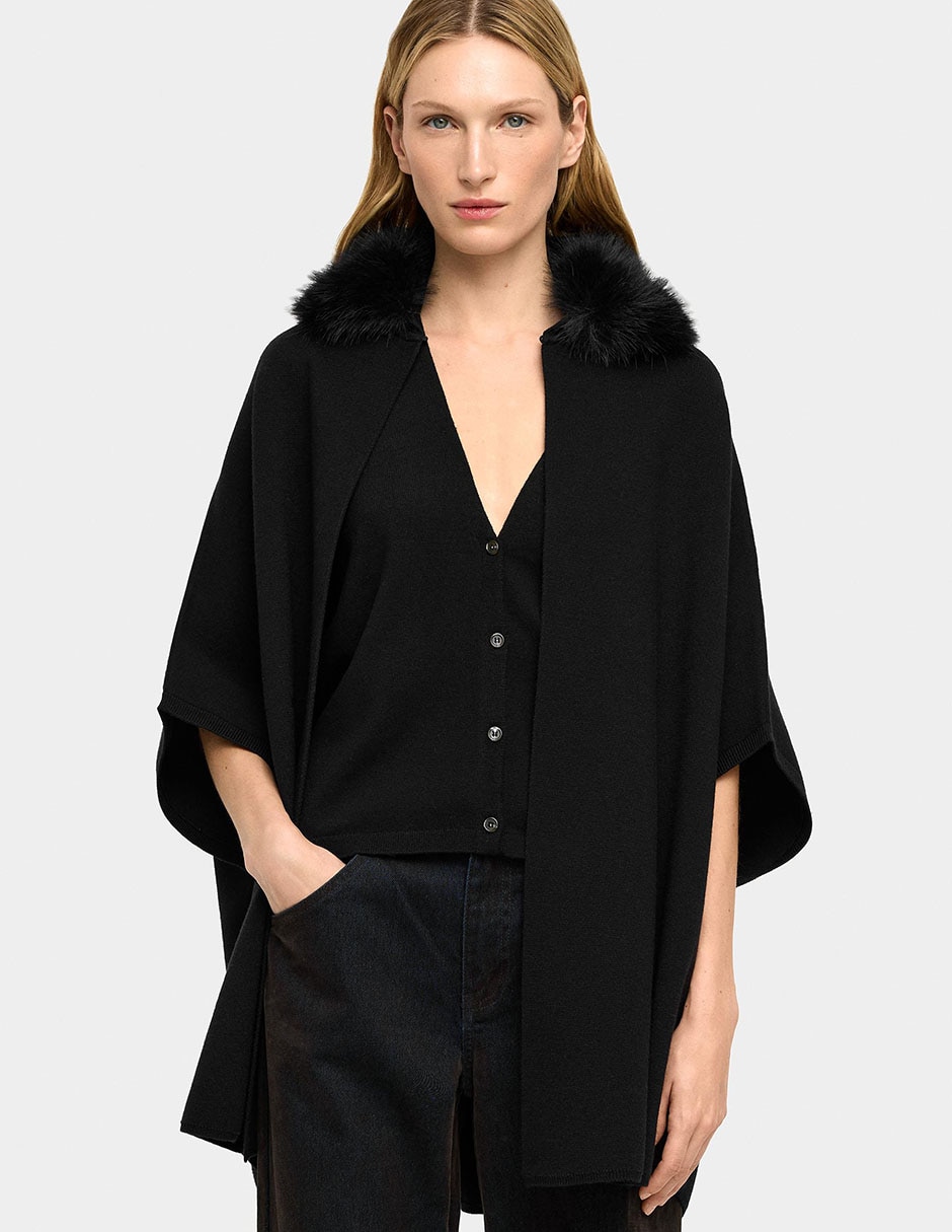 PONCHO PARFOIS 242532_BKU POLIU, NEGRO