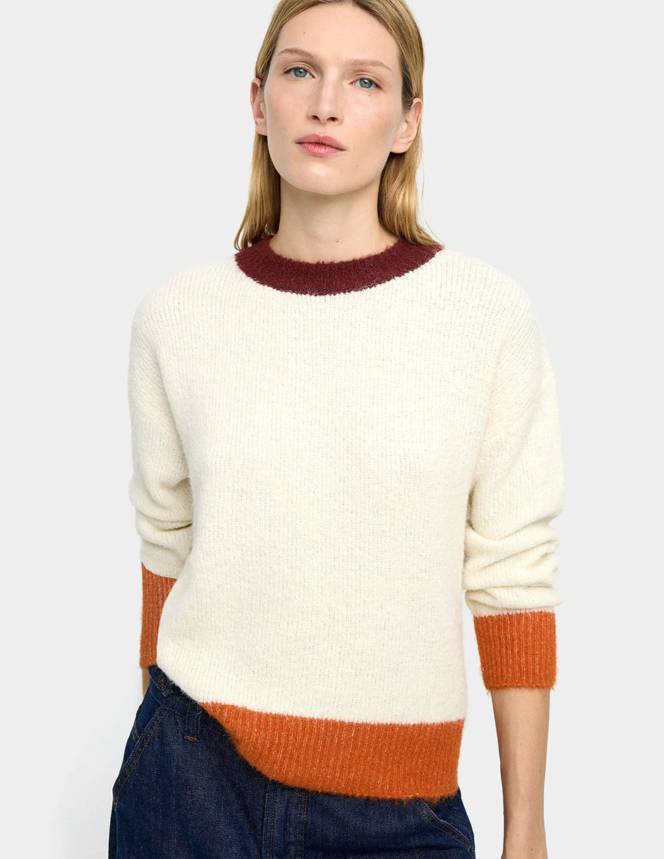 Suéter cuello redondo para mujer