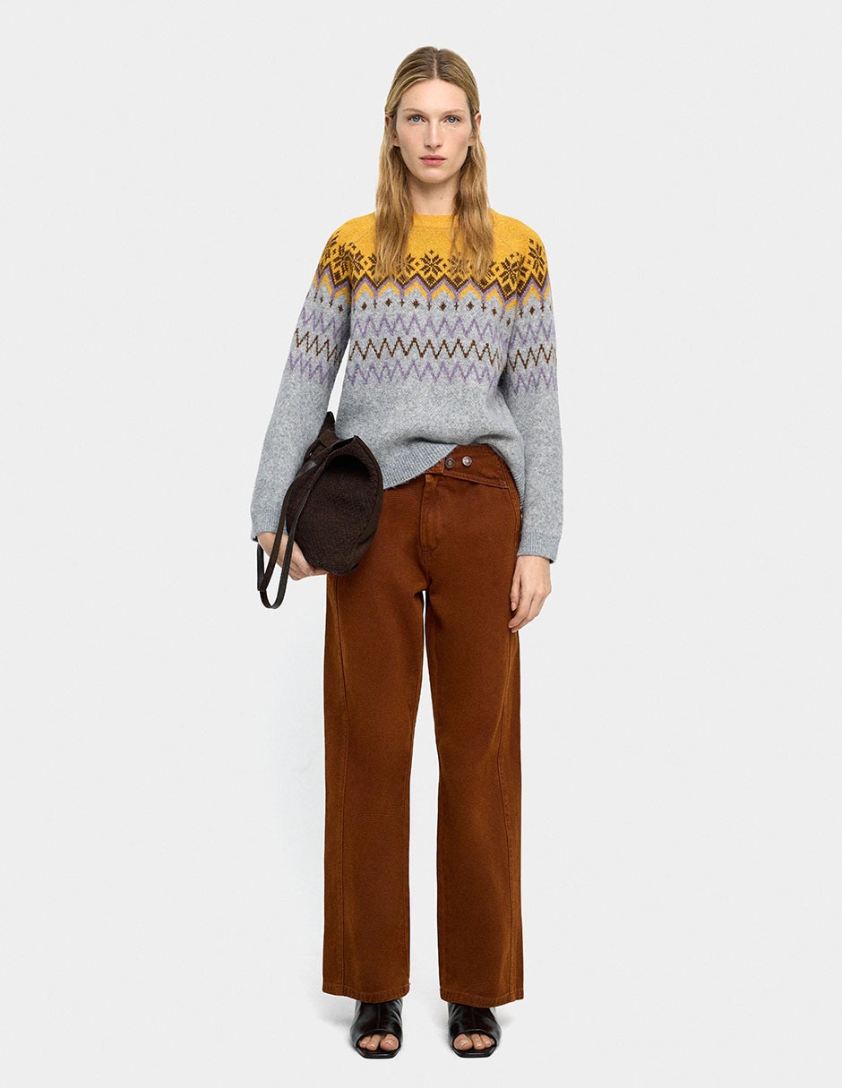 Suéter cuello redondo para mujer