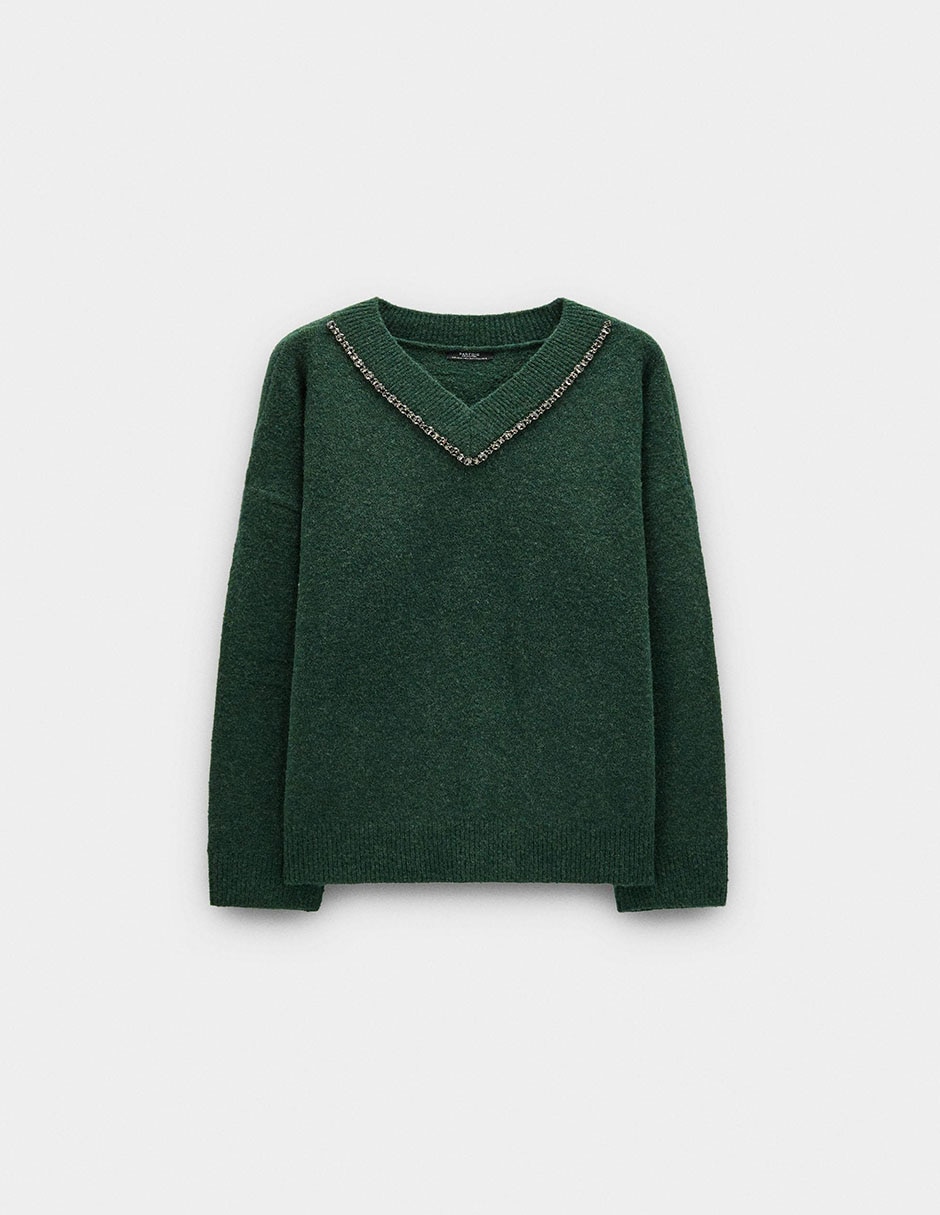 Suéter cuello V para mujer 6