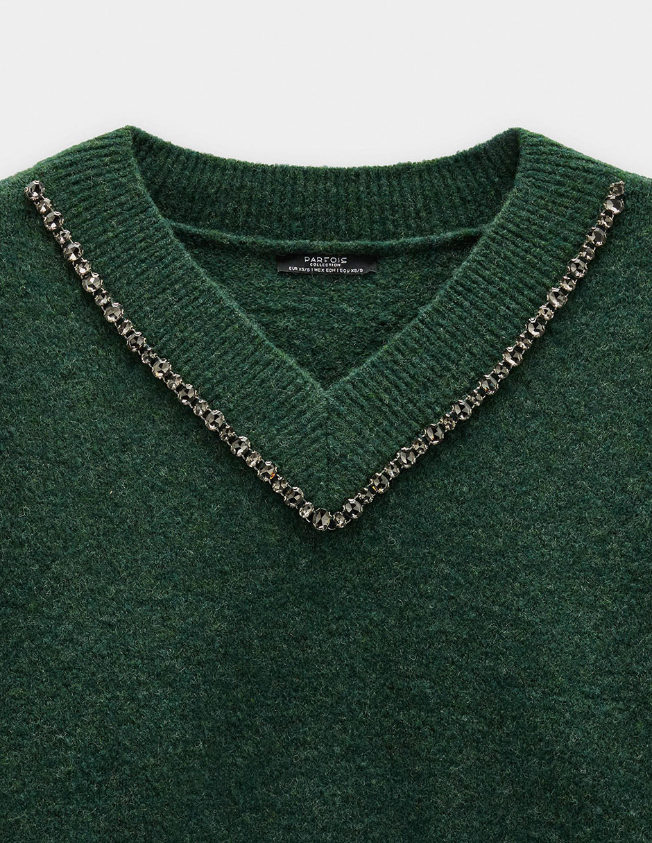 Suéter cuello V para mujer 7