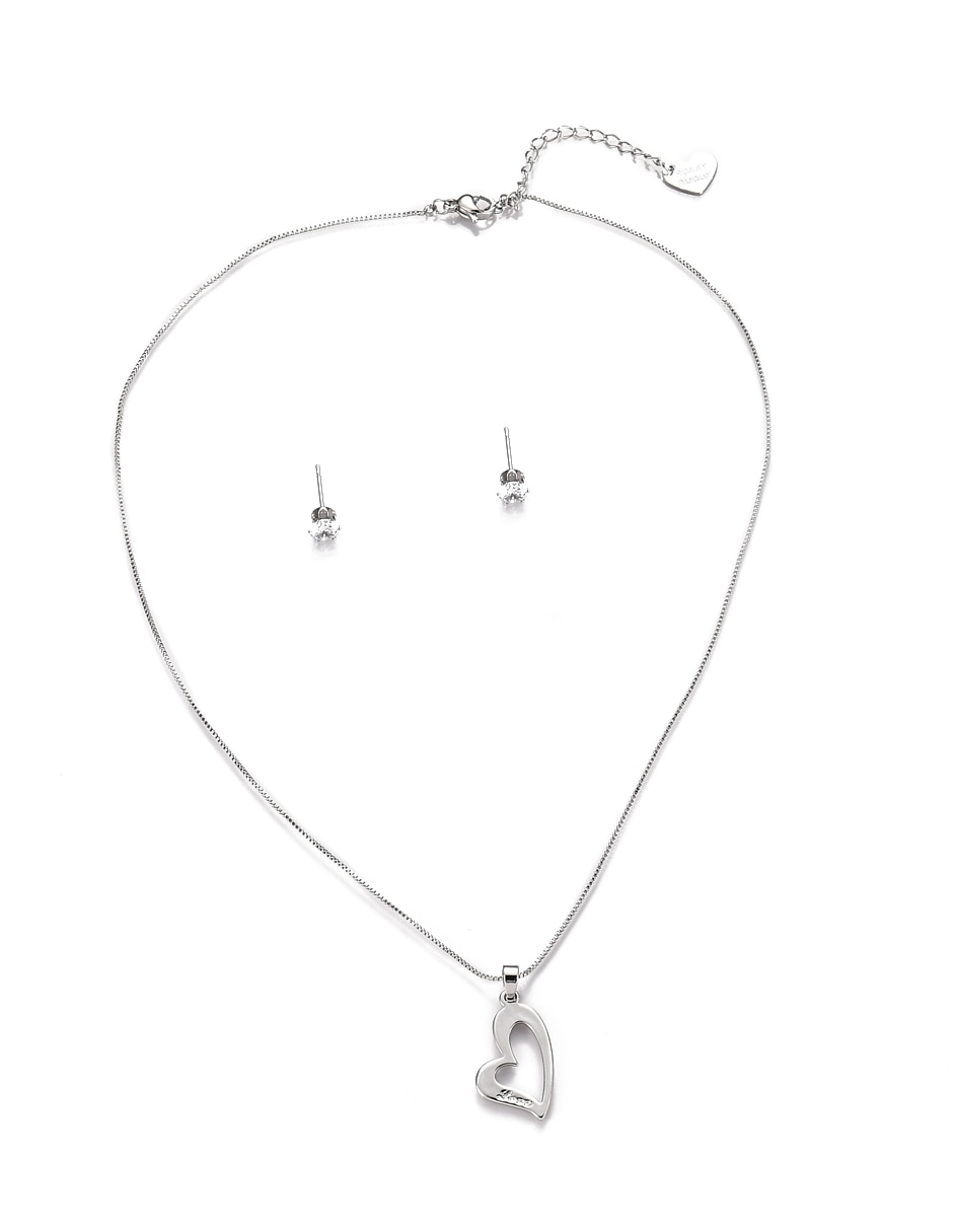 Aretes y collar de Forma de corazón Cristal 5