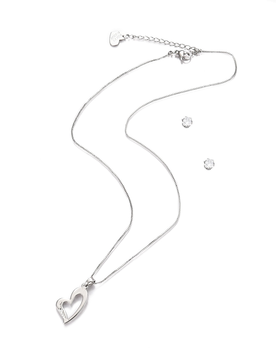 Aretes y collar de Forma de corazón Cristal 7