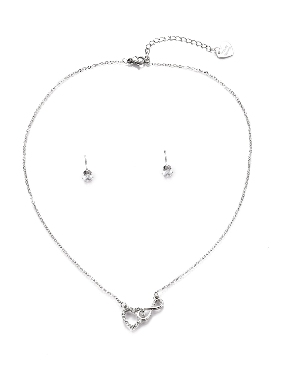Aretes y collar de Forma de Corazón Cristal 5