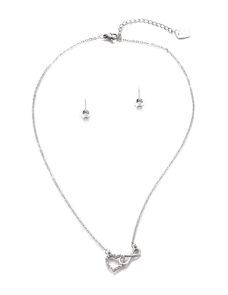 Aretes y collar de Forma de Corazón Cristal 6
