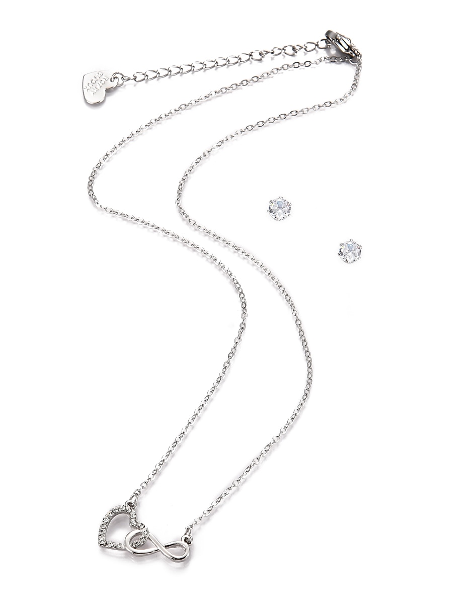 Aretes y collar de Forma de Corazón Cristal 7