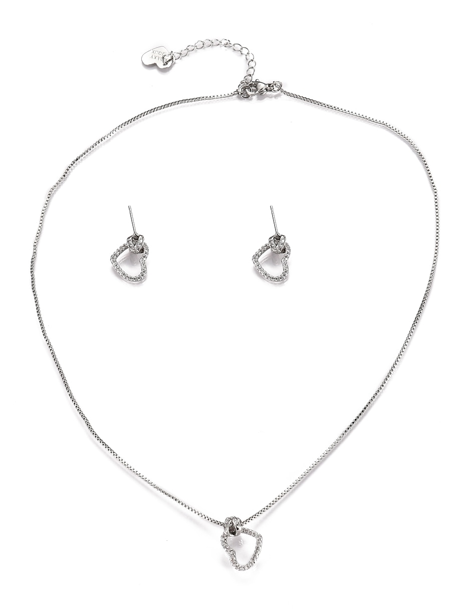 Aretes y collar de Forma de Corazón Zirconia 5