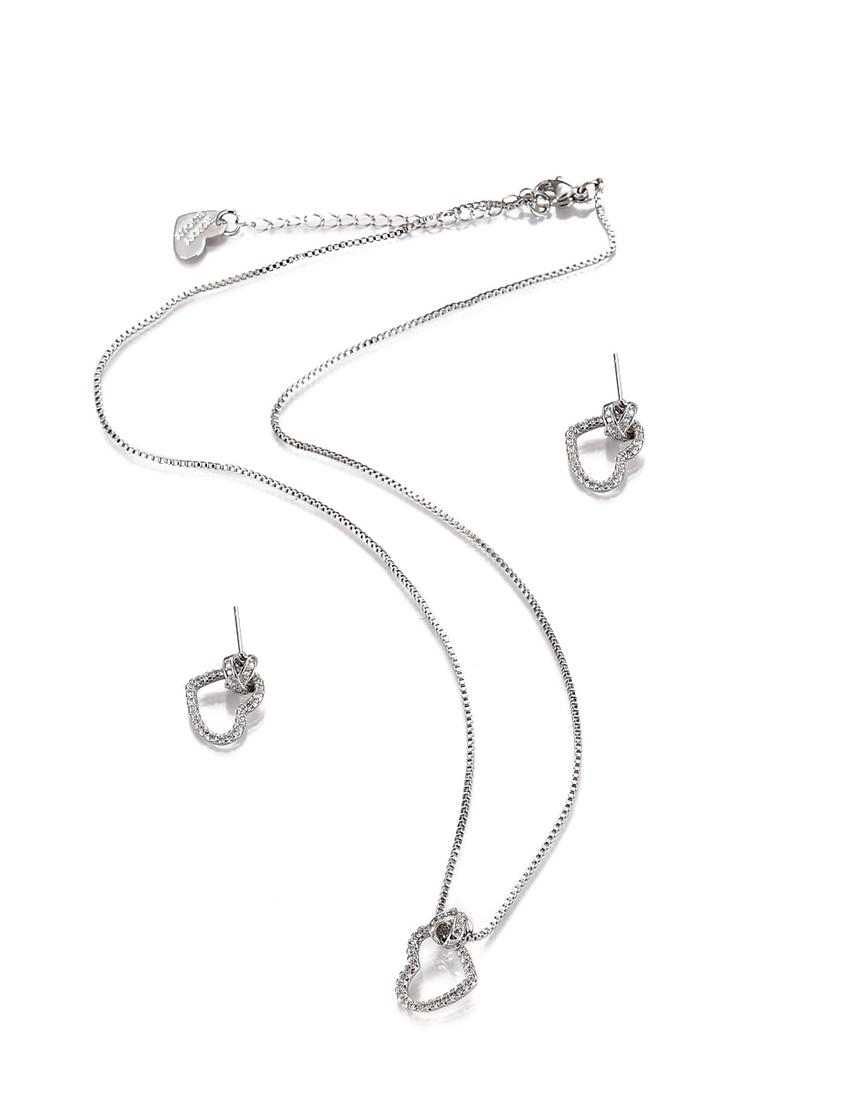 Aretes y collar de Forma de Corazón Zirconia 7