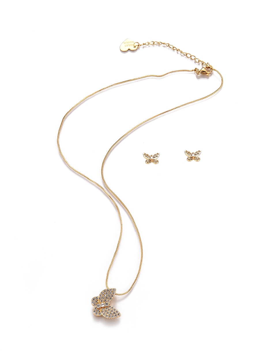 Aretes y collar de Forma de Mariposa Zirconia 7