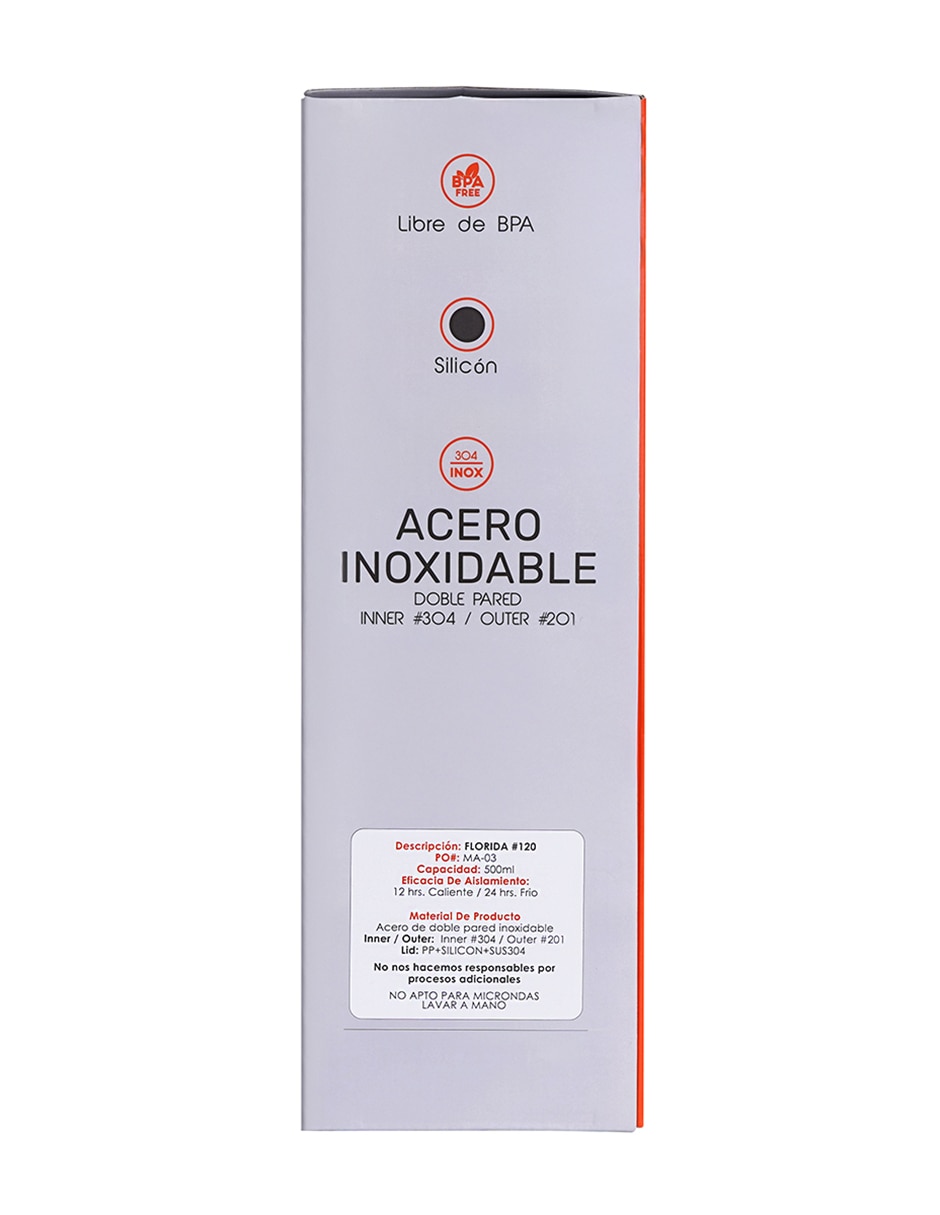 Termo de acero inoxidable con tapa rosca 500 ml 5