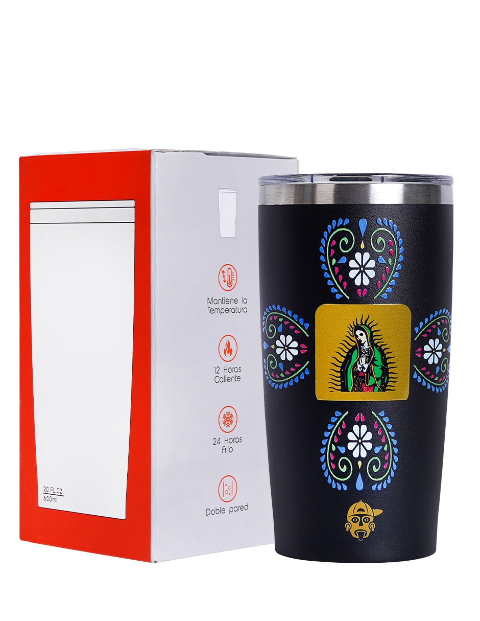 Termo de acero inoxidable con tapa a presión 600 ml 2