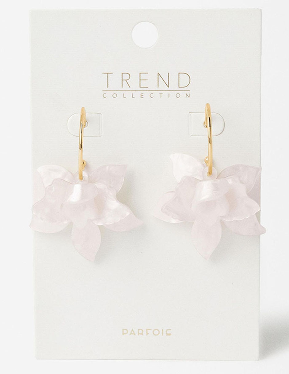 Aretes de aro flor Trend con acabado brillante 3