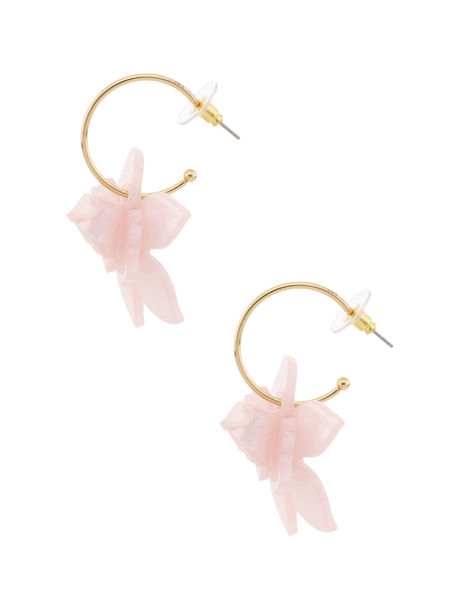 Aretes de aro flor Trend con acabado brillante 4