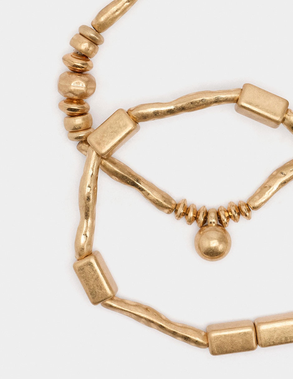 Set pulsera Golden Basics acabado brillante 2