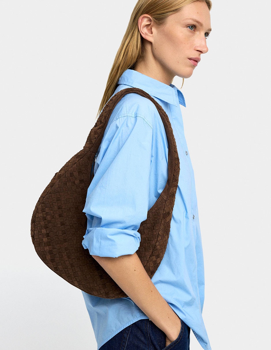 Bolsa shoulder Oblique 3 de cuero para mujer 2