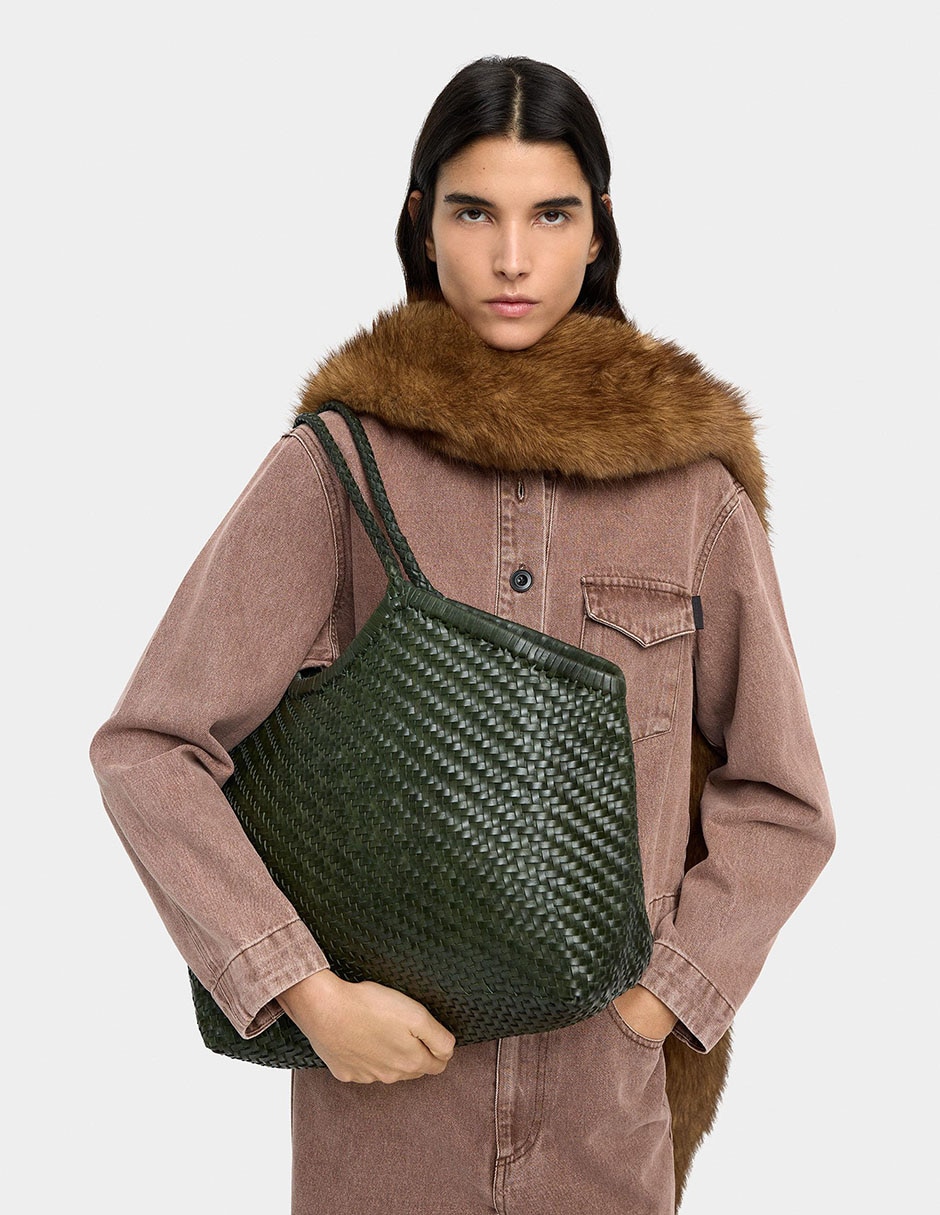 Bolsa shopper de cuero para mujer 2