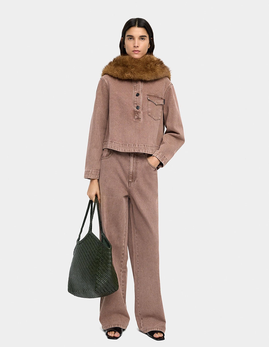 Bolsa shopper de cuero para mujer 6
