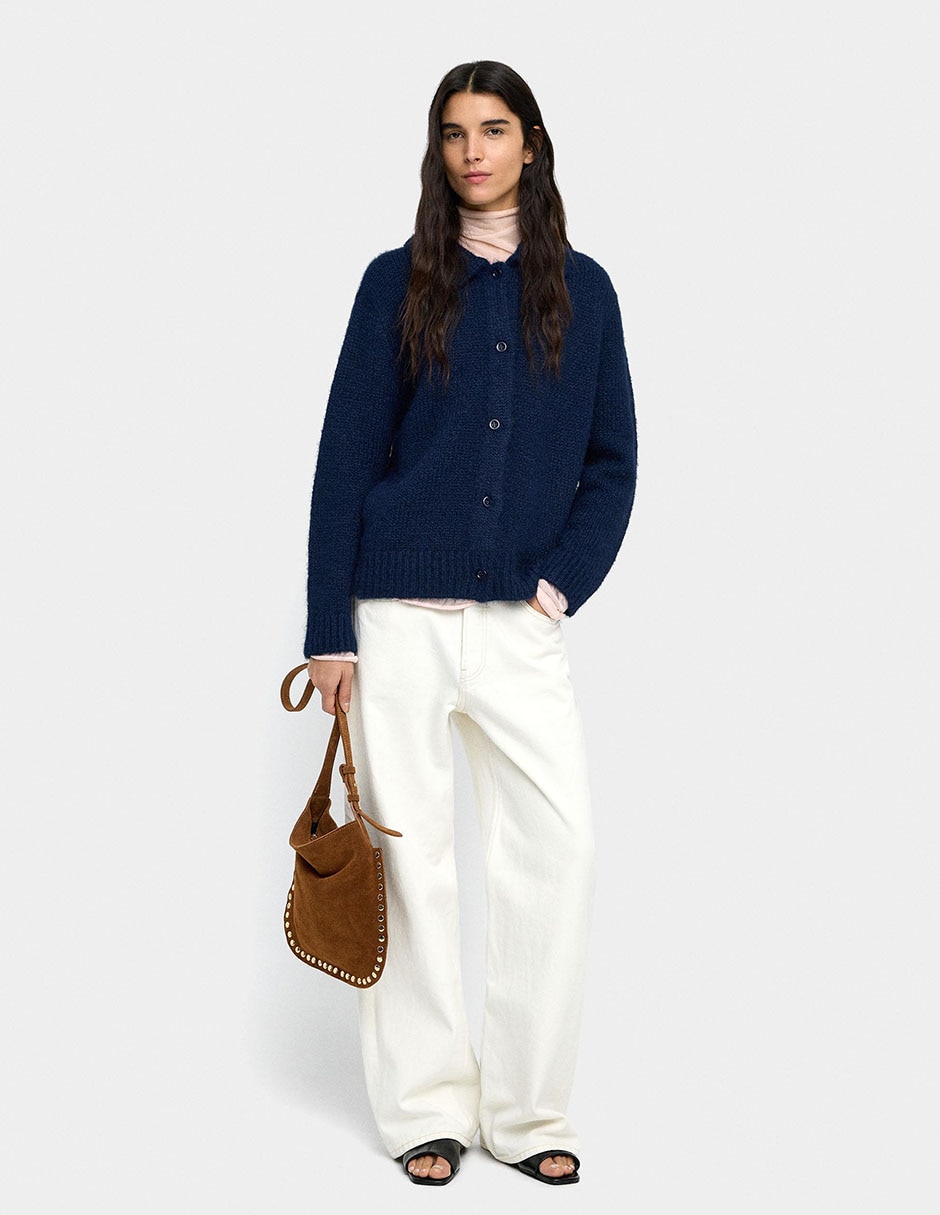 Suéter cuello camisero para mujer