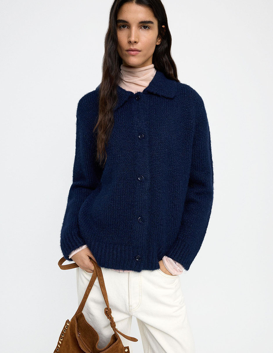 Suéter cuello camisero para mujer 2