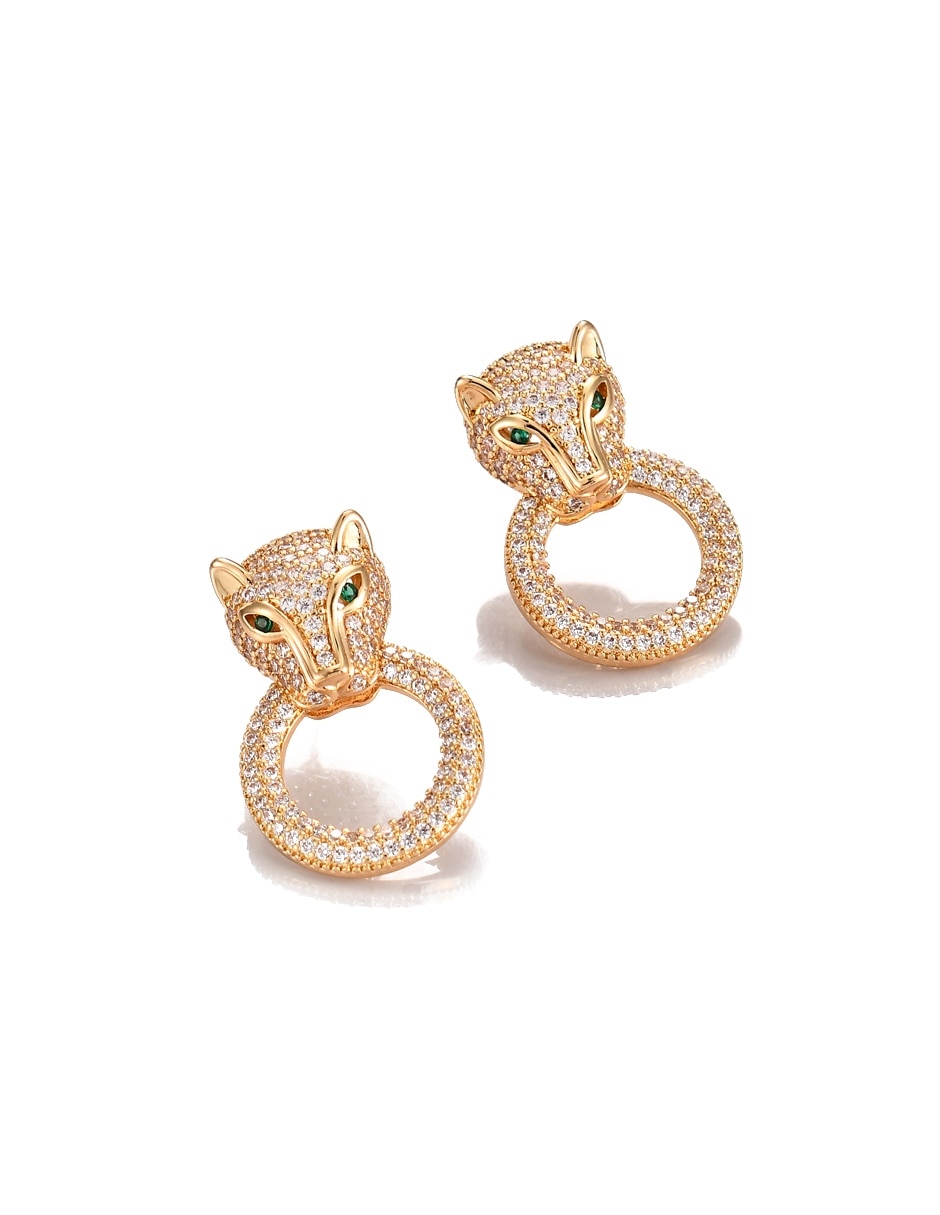 Aretes cortos con acabado brillante zirconia 3