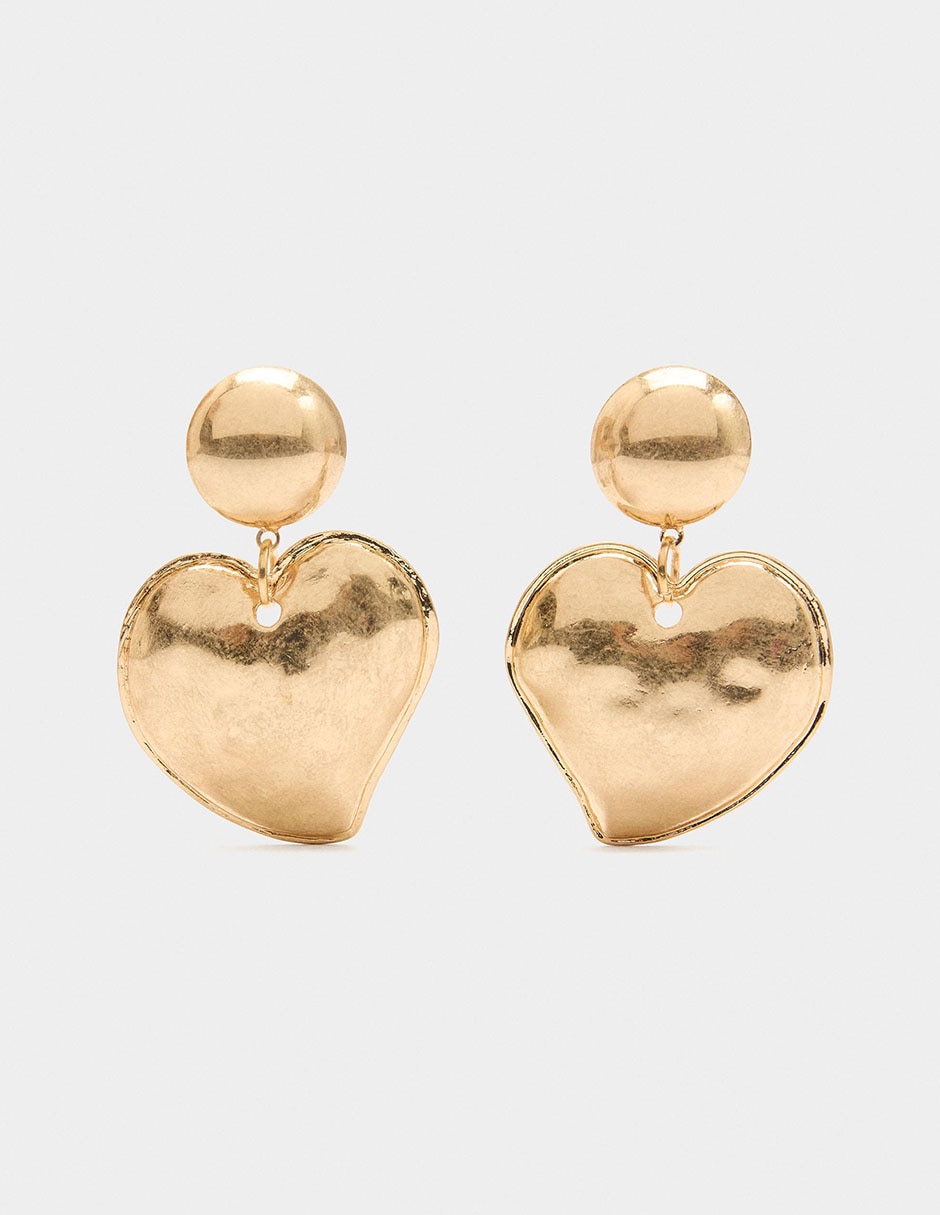 Aretes Golden Basics con acabado liso perla