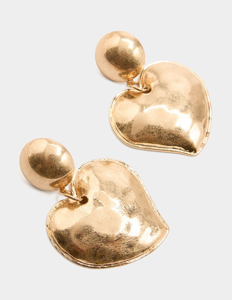Aretes Golden Basics con acabado liso perla 2