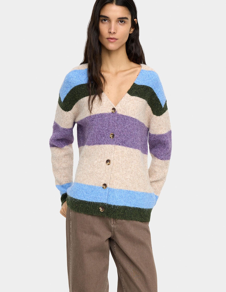 Suéter cuello V para mujer 2