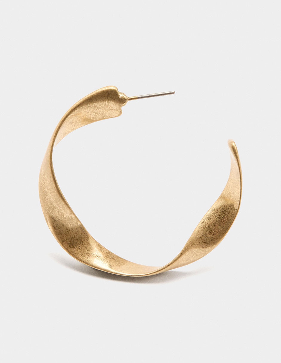 Aretes Golden Basics con acabado liso perla 3